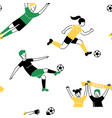 female soccer football player game match seamless vector image vector image