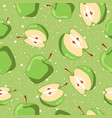 fresh and natural green apples slices vector image vector image
