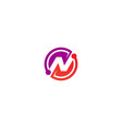 n initial round colored logo vector image