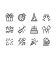 party icon set outline style symbols for website vector image