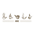 tobacco pipe logo set of vintage smoking vector image vector image
