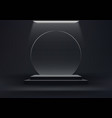 3d realistic empty black podium pedestal box vector image