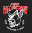 custom motorcycles poster template with skull vector image