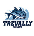 giant trevally fishing vector image vector image