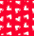 hand drawn seamless red heart pattern valentines vector image