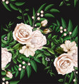 watercolor rose bouquet seamless pattern vector image