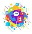abstract bright colorful contact us support vector image