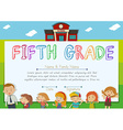fifth grade diploma with teachers and kids vector image