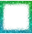 glitter square border frame with blue green color vector image vector image