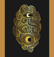 magic moon gold astrology boho vector image vector image