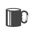 mug for travel camping bold black silhouette icon vector image