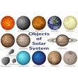 space objects of solar system set vector image