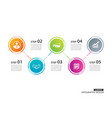 5 circle timeline infographic template business vector image