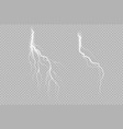 realistic collection with lightning thunderstorm vector image