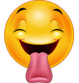 smiley emoticon sticking out a tongue vector image vector image
