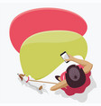 woman and mobile messages on smartphone vector image vector image
