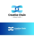 creative abstract logo gradient blue chain vector image