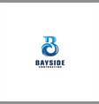 initial b for wave logo design vector image