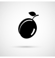 one ripe fresh plum with leaf vector image