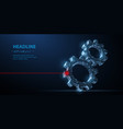 gears abstract wireframe two gear 3d vector image vector image