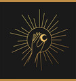 magic moon gold astrology boho vector image