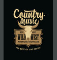 poster for a country music with a skull of bull vector image vector image