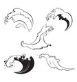 sea waves of different shapes on white background vector image vector image