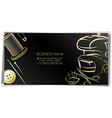 sewing and cutting gold business card vector image