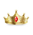 golden crown 3d realistic gold queen sign luxury vector image vector image
