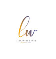 l w lw initial letter handwriting and signature vector image