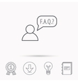 faq service icon support speech bubble sign vector image