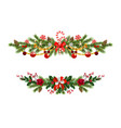 holiday pine decor set vector image