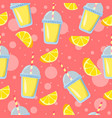 lemon pieces and lemonade glasses vector image vector image