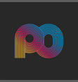logo po or op letters linear monogram from thin vector image vector image