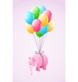 small pink elephant flying vector image