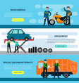 colorful repair services horizontal banners vector image vector image