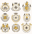 set retro vintage insignias created vector image