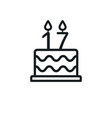 birthday cake line icon with candle number 17 vector image