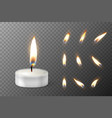 3d burning realistic candle light or tea vector image
