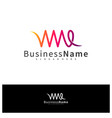 letter wme logo design template initial wme logo vector image vector image