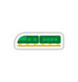paper sticker on white background train vector image