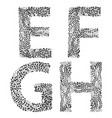 set of letters e f g and h vector image vector image