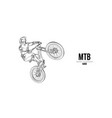 abstract silhouette of a mtb rider man is doing vector image vector image