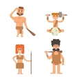 caveman primitive stone age people vector image vector image