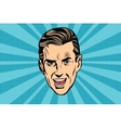 retro head man pop art poster vector image vector image