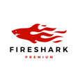 shark fire flame logo icon vector image vector image