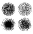 chaos tangled lines shapes isolated set vector image vector image