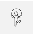 child jumping rope sketch icon vector image