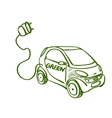 doodle electric car vector image vector image