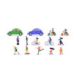 large set transport and ride icons vector image